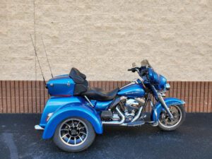 shiny blue customized trike 3