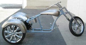 silver customized trike